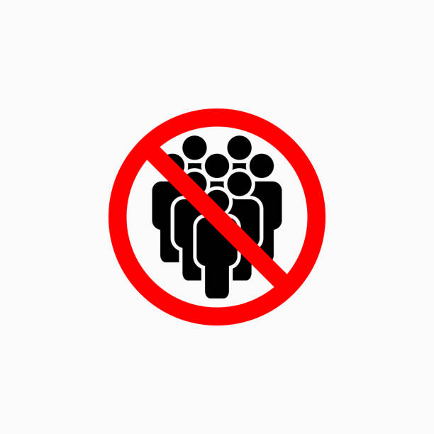 no crowd of people icon, do not crowd vector no crowd of people icon, do not crowd vector crowd of people icons stock illustrations