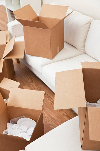 istock Room Of Cardboard Boxes for Moving House 121556173