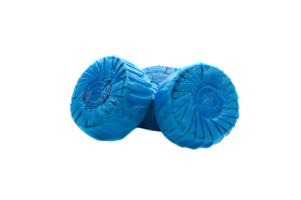 istock Toilet bowl cleaner blue bubble on white background 1215563980