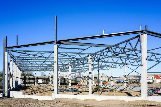 istock The steel frame of a building under construction 1215572977