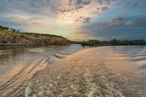 istock Khortytsia island sunset landscape, Ukraine 1215575577