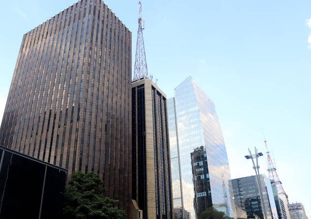 On Paulista Avenue, the finantial center of São Paulo, Brazil, there are many skyscrapers, where companies have their offices.