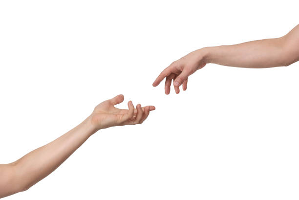 istock Hand extended from above demonstrates leniency to the other asking hand 1215579590