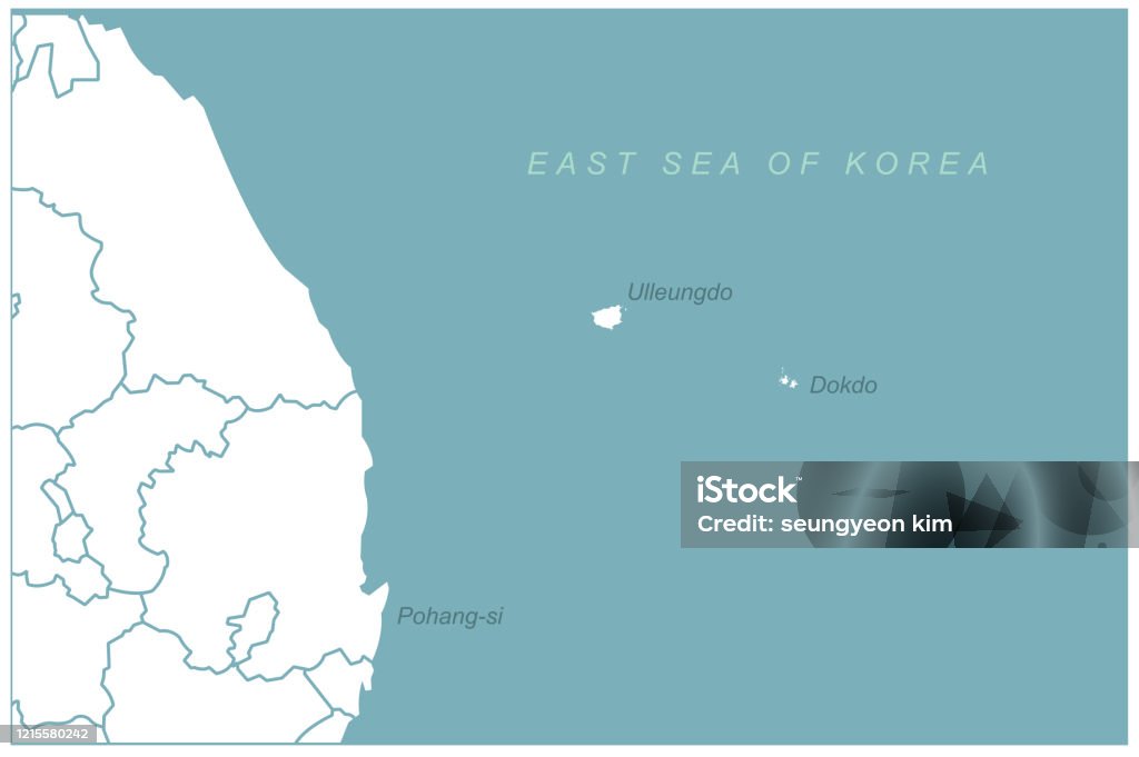동해 한국의지도 한국 섬 벡터지도 0명에 대한 스톡 벡터 아트 및 기타 이미지 - 0명, Korean War, 경계 - iStock