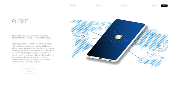 Sim Communication Embedded Sim Concept New Mobile Communication Technology Concept For ...