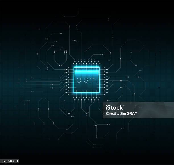 Embodied Sim Data Embedded Sim Concept New Mobile Communication Technology Concept For ...