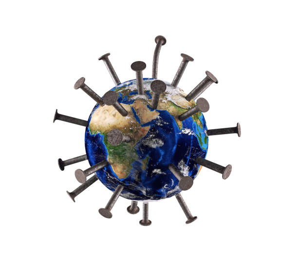 istock COVID-19 virus symbol as a earth planet 1215587078