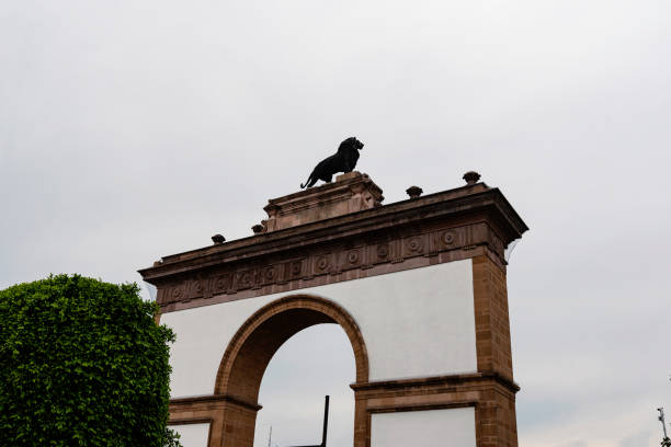 Walkway arch with white background, Leon Guanajuato, Mexico.