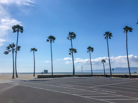 Empty Venice Beach due to Covid19 Coronavirus