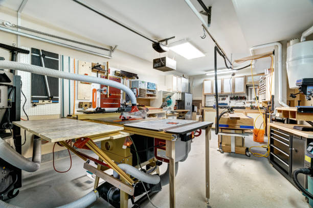 istock Workshop in garage in residential house 1215601325