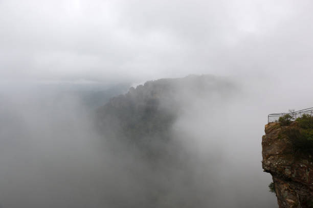istock Mountains through fog - view from Elysian Rock 1215603075