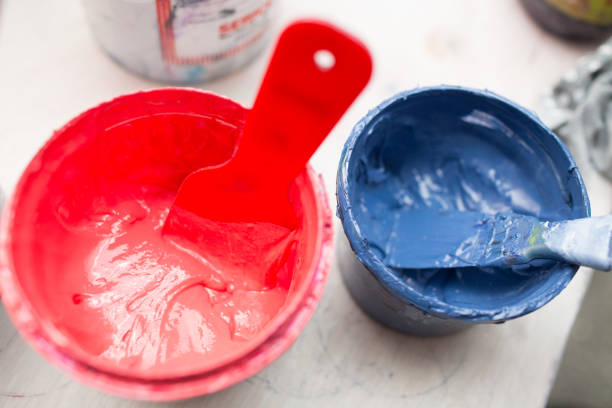 istock Silk screen printing. Serigraphy. Color paints and fabric. Plastisol paint. 1215606016
