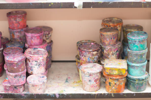 istock Silk screen printing. Serigraphy. Color paints and fabric. Plastisol paint. 1215606047