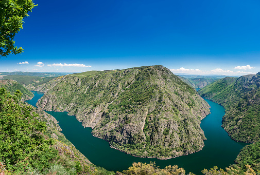 view of the impressive meander of the Sil canyon in the Ribeira Sacra