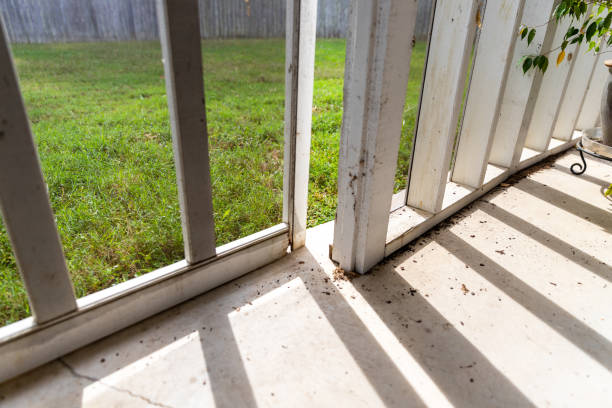 腐った木材とバックポーチに木製の網戸 - screen door door porch house ストックフォトと画像