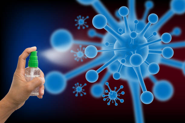 istock hand inject gel alcohol in disinfect coronavirus or (Covid-2019)  prophylaxis infect concept with copy space add text 1215613094