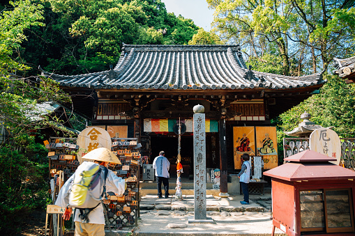 Matsuyama, Japan - April 21, 2019 : Ishite-ji temple Shikoku 88 temple pilgrimage