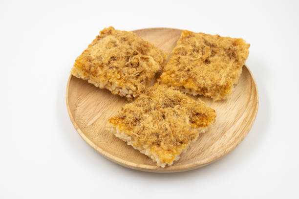 istock Thai Food and Thai Dessert ,Crispy Rice Cracker with dried shredded pork 1215620146
