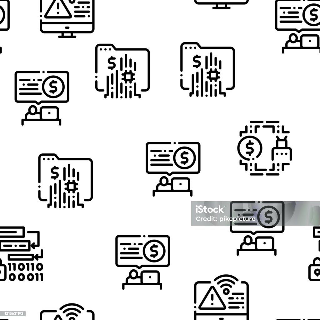 Pentesting Software Seamless Pattern Vector Stock Illustration ...