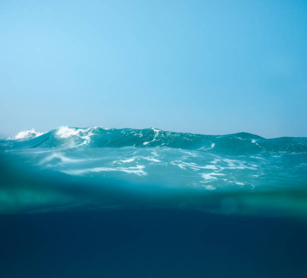 Sea Waves Sea waves seen from underwater (combined underwater and surface view). spume stock pictures, royalty-free photos & images