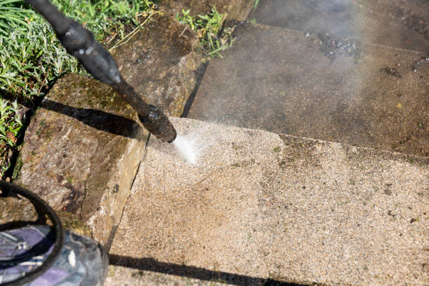 istock Cleaning stairs with a high pressure cleaner 1215634532