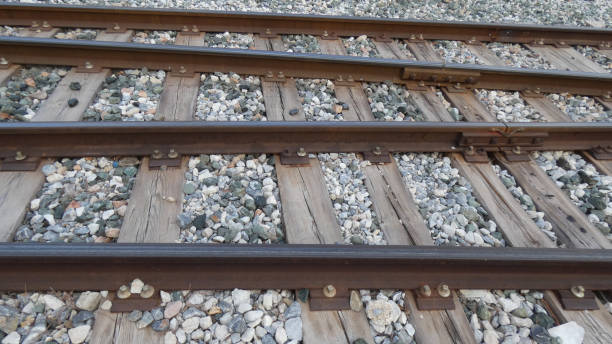 istock Rails, ballast and wooden sleepers 1215634657