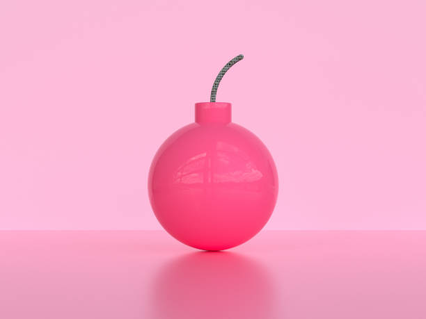 istock pink sphere ball blast 3d rendering pink scene 1215634856