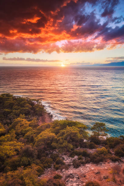 istock Incredible colorful sunset over the mediterranean sea 1215639095