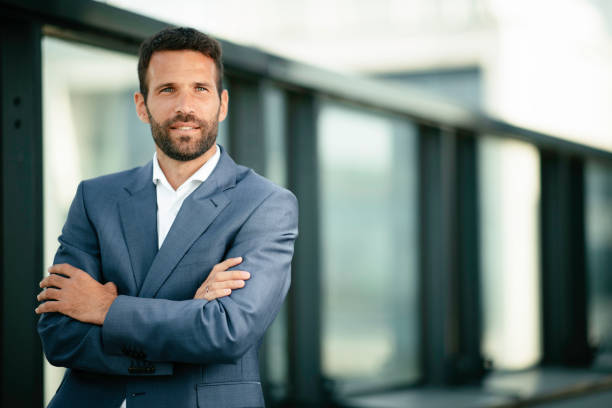 istock Young man in a blue suit. 1215639148
