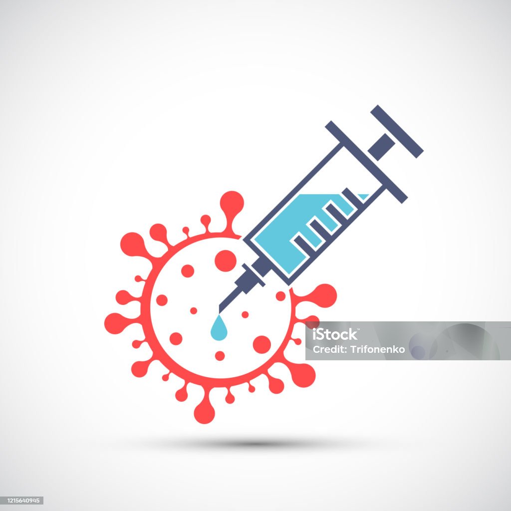 帶有疫苗和共和病毒的圖示注射器 - 免版稅注射疫苗圖庫向量圖形