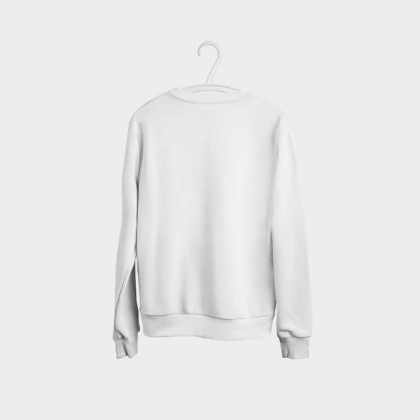 istock Template of empty white heather hanging on a hanger, back view, for presentation of design and pattern. 1215644701