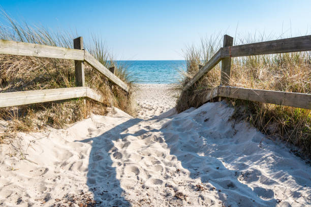Fantastic beach in Ystad on Österlen in Sweden Ystad beach and promenade stretch for 5 km and are voted as one of Sweden's finest beaches baltic sea photos stock pictures, royalty-free photos & images