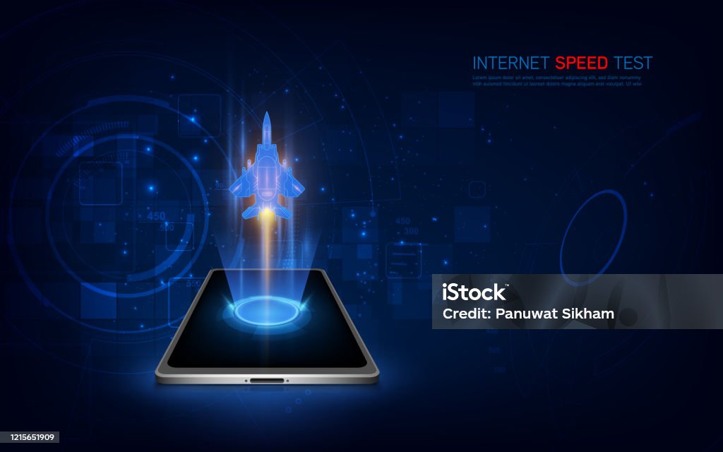 Fast Appe Internet Speed Test Smartphone Interface Vector Template Mobile App ...