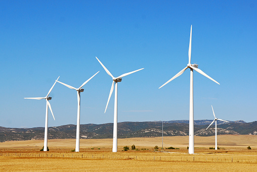 View of modern wind turbines in the province of Cadiz in south of Spain. Andalusia has experienced strong wind growth in recent years, multiplying installed capacity almost fivefold since 2007.
The 140 parks in Andalusia produce electricity with enough wind energy to supply 1.3 million homes.