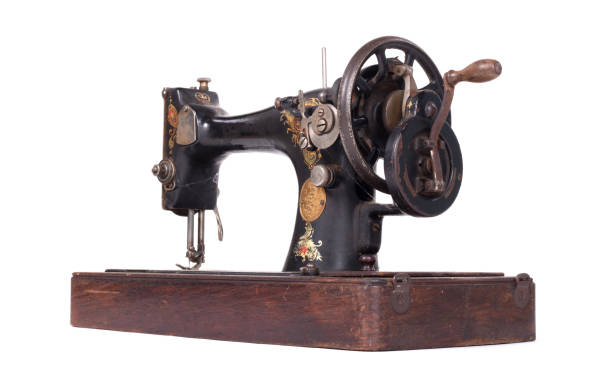 istock Antique, vintage sewing machine, isolated on white 1215654971