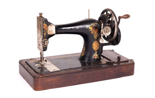 istock Antique, vintage sewing machine, isolated on white 1215655101