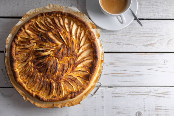 istock Homemade apple pie with a cup of coffee. 1215657254