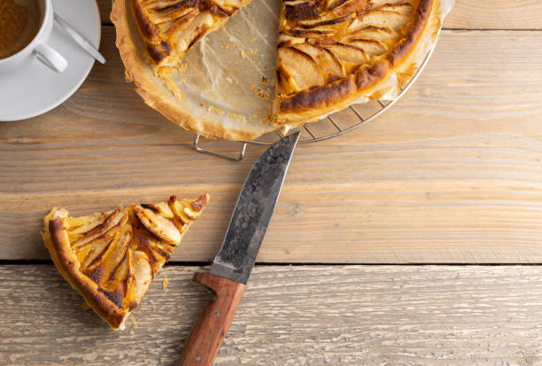 istock Homemade apple pie with a cup of coffee. 1215657275