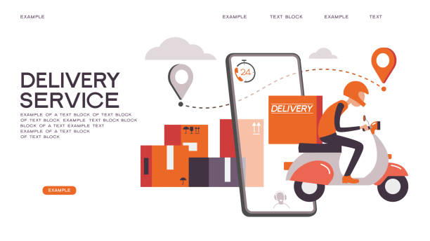 онлайн-сервис доставки - freedom shipping delivering freight transportation stock illustrations
