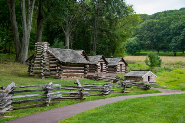 istock Log Cabin Village Under the Trees 1215662067