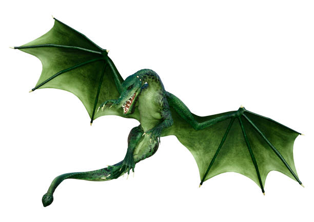 istock 3D illustration fantasy dragon on white 1215665943