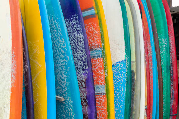 istock Beautiful colorful surfboards in Bali. 1215669928