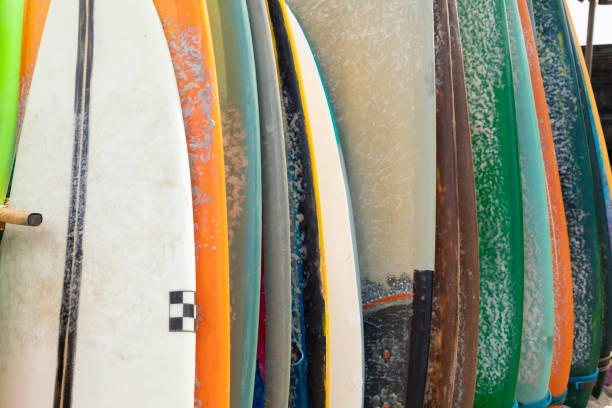istock Beautiful colorful surfboards in Bali. 1215670551