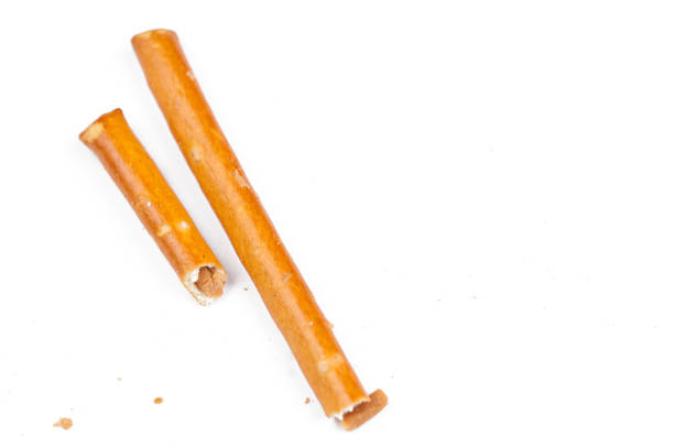 istock Salty cracker pretzel sticks isolated on white background.Copy space. 1215670632
