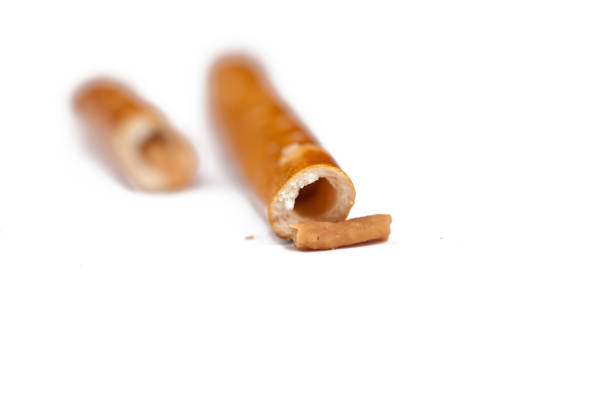istock Salty cracker pretzel sticks isolated on white background.Copy space. 1215670648