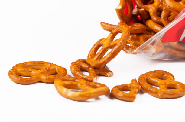 istock Salt pretzels isolated on white background.Copy space. 1215671038
