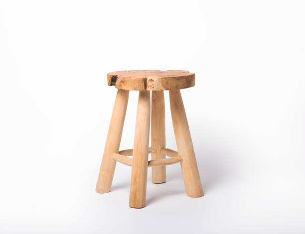 istock Wooden chair on a white isolated background. 1215674360