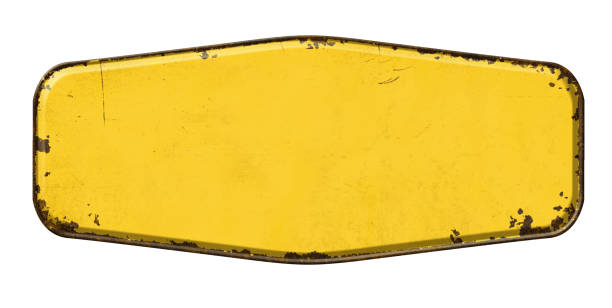 istock Empty vintage tin sign on a white background 1215674829