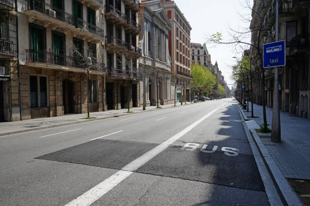 istock Barcelona´s deserted streets during Covid-19 quarantine lockdown 1215677330
