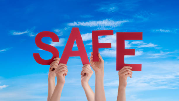 istock People Hands Holding Word Safe, Blue Sky 1215679011